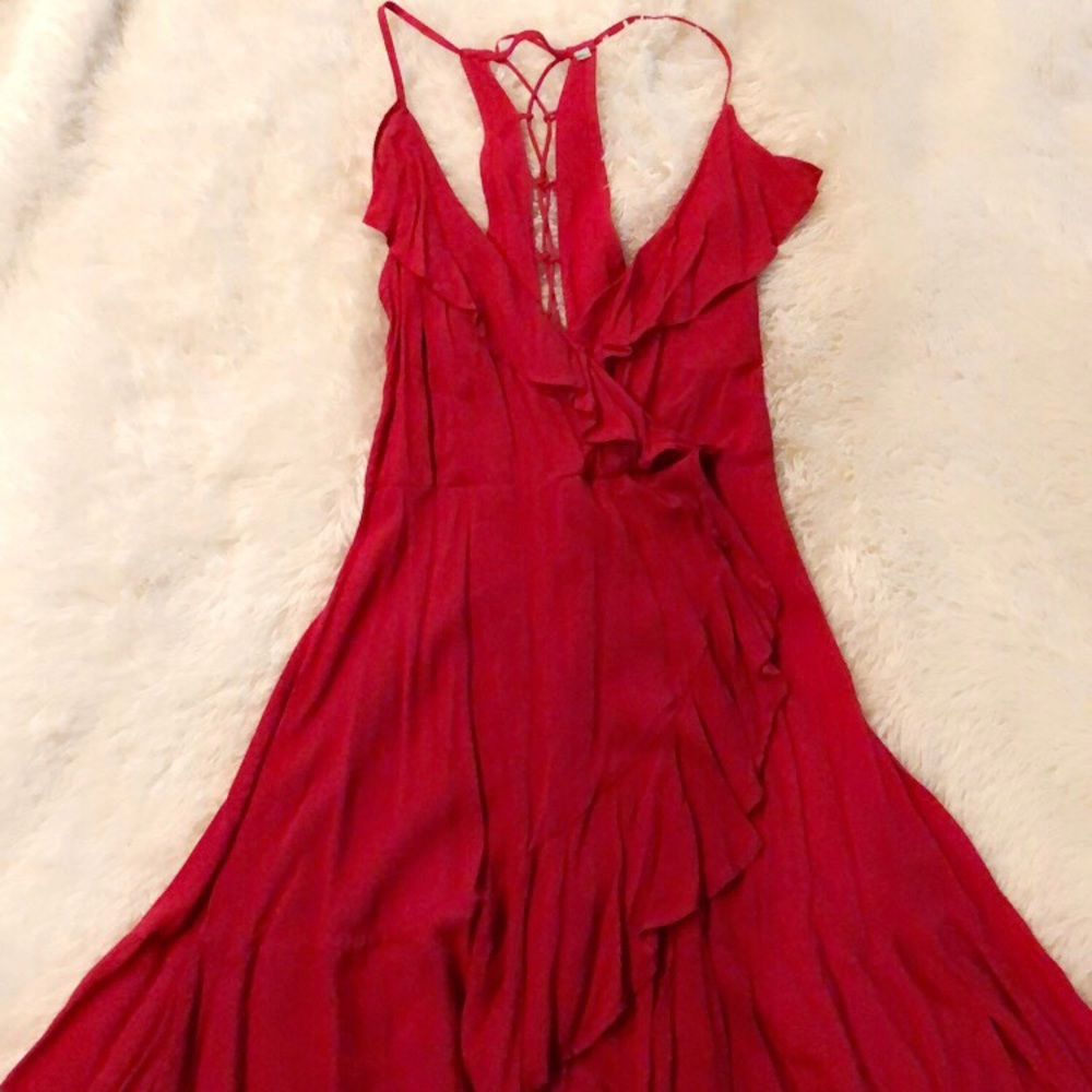 H&M Red Ruffle Dress